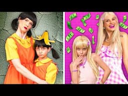 Mini Barbie vs Mini Boneca do Round 6 | Dicas Geniais de Mamães e Situações Engraçadas
