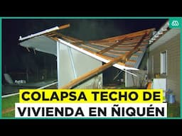 Sistema frontal en zona centro: Reportan colapso de techo de vivienda en Ñiquén