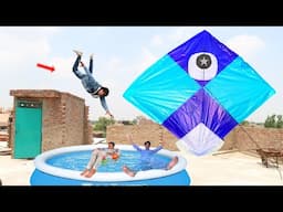 Kite & Swimming Pool Boy Enjoy | Plasticbag Kite 2025