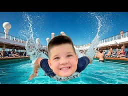 EXPLORE a HUGE CRUISE SHIP for KIDS with Caleb! HUGE Water Slides!