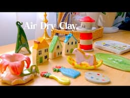 How I Made Cute Clay Trinkets -  Air Dry Clay + ASMR 🌱