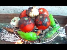 Village Style Tamatar Ka Bharta | Smoky Tomato Mash Recipe | Grilled Tomato Bharta Village Style