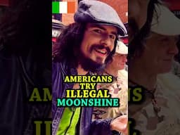 Americans Try ILLEGAL American Moonshine @LeatherJacketGuy #Shorts