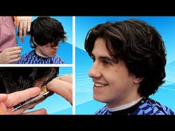 Mens Medium Length Haircut Tutorial With Scissors | Step By Step Lesson