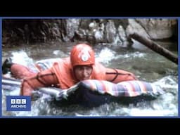 1977: RIVER RAFTING  on an AIR MATTRESS! | Blue Peter | Niche Sports | BBC Archive