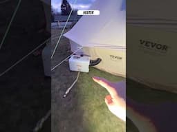 Heating my tent with a diesel heater and wood! #dieselheater  #woodstove #vevor #camping #shorts