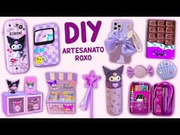 8 DIY ROXOS COM KUROMI – IDEIAS FOFAS PARA ESCOLA E DECORAÇÃO!