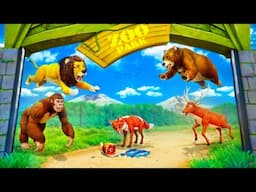 Crazy Fox Irritates Lion, Gorilla & Elephant! Hilarious Zoo Fight Ends with a Wild Lesson