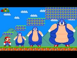 Super Mario Bros. But Sonic GROWS into the FATTEST EVER with 999 Seed PowerUps