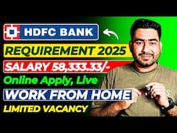HDFC Bank Recruitment 2025 | Vacancy For Fresher | Work From Home | HDFC Bank Hiring 2025 | ZD talks