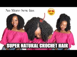 NO MORE SEW-INS 🚫| Easy DIY Afro Kinky Human Hair Crochet  😍🔥Ft. QVR Hair