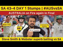 SA 43-4 Aus Fast bowlers on Fire | Smith 66 webster 72 AUS vs SA WTC Final Day 1 highlights