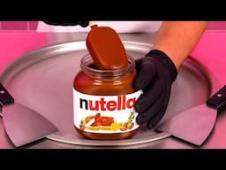 Make AMAZING Nutella + Magnum Ice Cream Rolls | ASMR