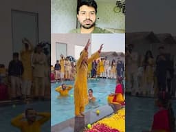 Pakistani Reaction on Indian wedding Haldi party in pool