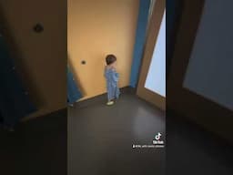 BLIND 4YR OLD EXPLORES HIS HOSPITAL ROOM