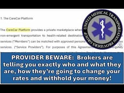 Medical Transportation Providers: Brokers are going to change your rates and withhold your money!