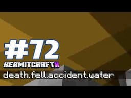 Rare death glitch: death.fell.accident.water?! Hermit Holmdel entrances! — HermitCraft 10: ep 72