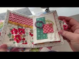 Needle Book cover with angled stripes