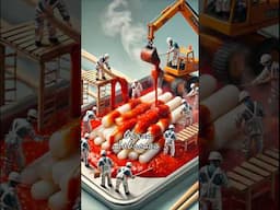 Tiny Workers vs. Tteokbokki 🌶️🍢 | Miniature Food Construction #떡볶이 #koreanfood