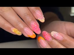 Neon Summer Design | 3 week fill in | Builder Gel Nails Tutorial