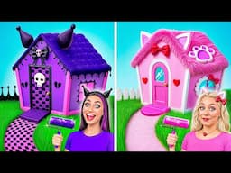 One Colored House Challenge | Hello Kitty vs Kuromi by Multi DO Smile