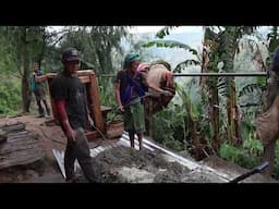 Organic village life || Making a toilet out of cement in the village