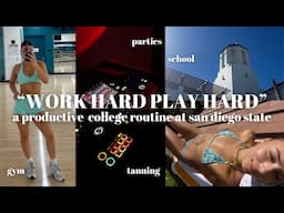 MY PRODUCTIVE COLEGE ROUTINE AT A "PARTY SCHOOL": balance, wellness habits, parties + self care!!
