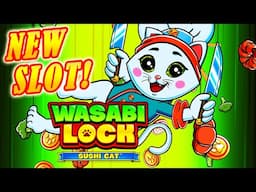 NEW Slot! Wasabi Lock Sushi Cat - Cute, Fun Game with Live Play and Bonuses at the Palms Casino!