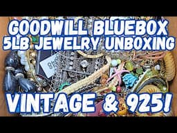 $200 VINTAGE WATCH & 925 SILVER! Goodwill BlueBox 5lb Jewelry Jar Unboxing #jewelryjar