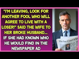 "I'm leaving, look for another fool who will agree to live with a loser!" said wife to broke husband