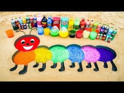 How to make Rainbow Worm with Orbeez from Big Mtn Dew, Coca Cola vs Mentos & Popular Sodas