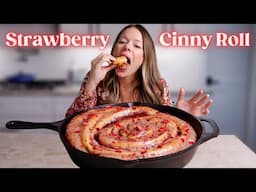 I Made a GIANT Strawberry Cinnamon Roll for Valentine's Day 🥰