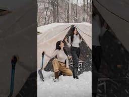 TWO WOMEN CAMPING IN A BLIZZARD