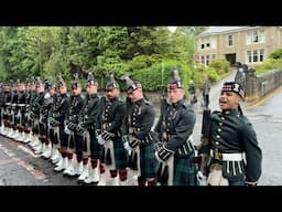 The Royal Regiment of Scotland form up Falkirk Scotland for the Freedom Parade.