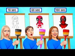 10 Seconds vs 60 Seconds vs 100 Seconds Drawing Challenge by Jelly DO