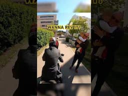 Biker asks a dad and his son if they want to rev his motorcycle 😄 @xposemoto