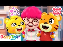Kindergarten Songs with Fun Animals | Educational Kids Songs & Nursery Rhymes | BarryTiger