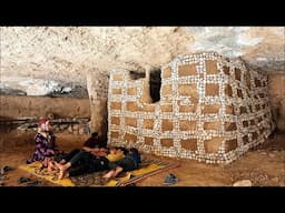 Build a beautiful hut in a big cave in an impassable mountain under a waterfall