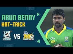 Unbelievable Hat-Trick! Arun Benny from Kerala Strikers Stuns Mumbai Heroes with Epic Bowling