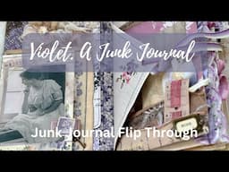 Violet. A pretty purple Journal.   Junk Journal Flip Through.