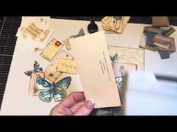 #100daysjji: textiles and fabric; over- layer collage page and textile dangle