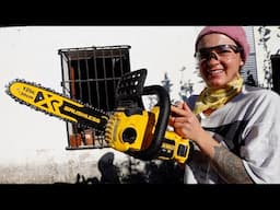 dewalt battery powered chainsaw test on my finca
