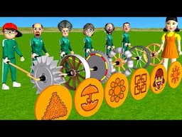 Scary Teacher 3D vs Squid Game Wooden Wheel vs Trying Domino Dalgona Level Max Challenge Who's Boss