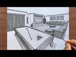 How to Draw a Living Room Interior in 2 Point Perspective