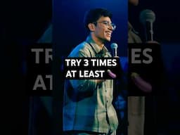 Try 3 times at least! 🍆 Watch full video on my channel! ❤️‍🔥 #standupcomedy #comedy #standup