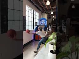 Basketball shot almost ends in disaster