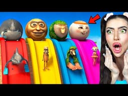 LONG SLIDE GAME with Italian Brainrot!! (Tung Tung Sahur, Ballerina Cappuccina - FUNNY)