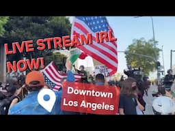 LIVE No Kings, LA Live stream IRL, City hall