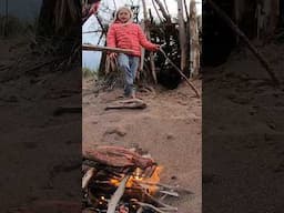 EPIC Driftwood Survival Shelter & Beach Cookout 🔥🌊