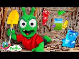 Pea Pea Discovers Mysterious Gummy Bear Wall Rooms  | Fun Adventure | Kids Cartoon
